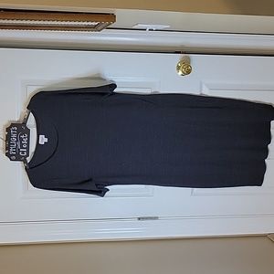 LuLaRoe Dress Julia 2XL Dark Gray Short Sleeve